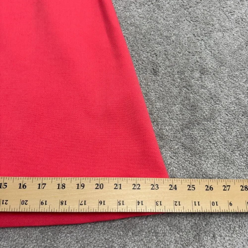 Kate Spade 3/4 Sleeve A-Line Shift Midi Dress Womens 6 Bright Pink Coral Stretch